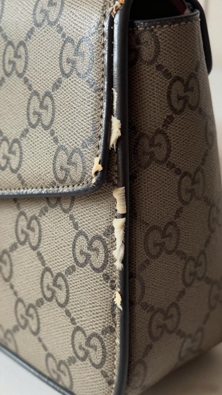 GUCCI古驰包包边油修复翻新维修_边油开裂脱落处理技巧_Gucci包边油修复方法