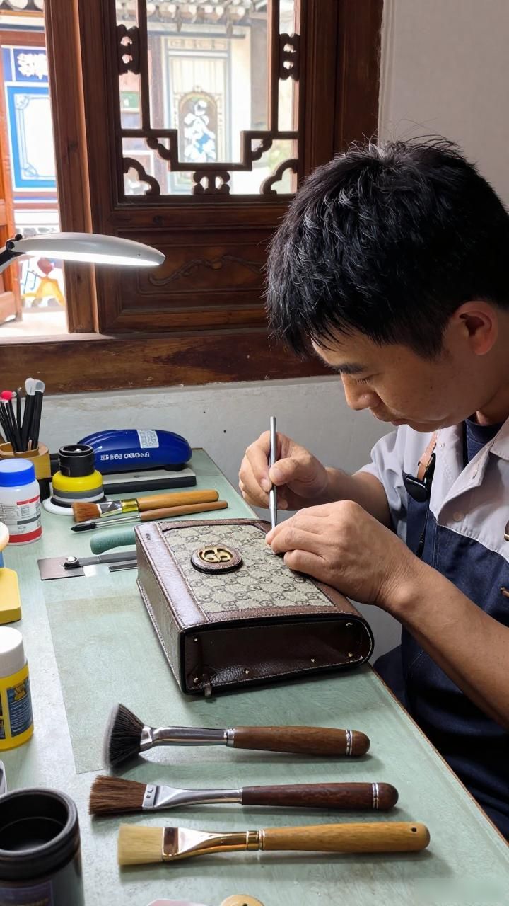Gucci包边油修复方法_GUCCI古驰包包边油修复翻新维修_边油开裂脱落处理技巧